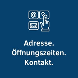 Per Klick landet man bei den Kontaktdaten, Öffnungszeiten der Buchhandlung.